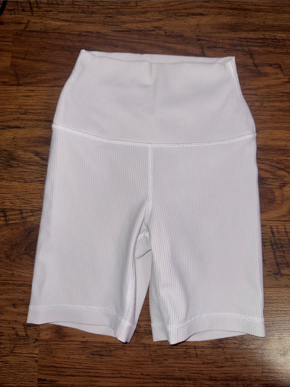 High-Rise off-White Women’s Ribbed Biker Shorts 19.3.B2